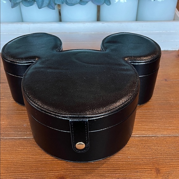 Bauble Bar Licensed Disney Mickey Mouse Metallic Black Jewelry Box Snap Case - Picture 5 of 12